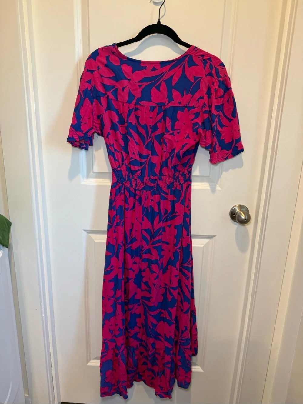 Abel the Label Tropical Floral Smocked Midi Dress Small - Picture 2 of 4